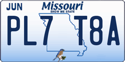 MO license plate PL7T8A