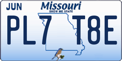 MO license plate PL7T8E