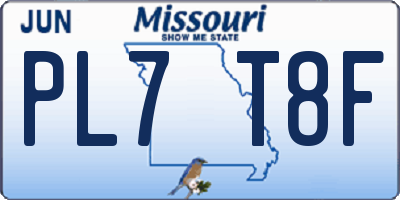 MO license plate PL7T8F