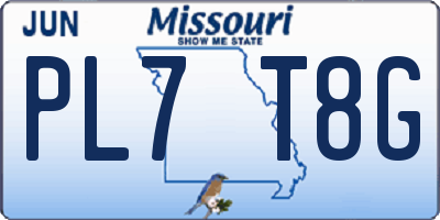 MO license plate PL7T8G