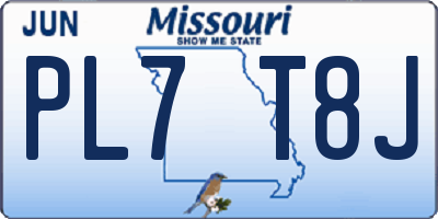 MO license plate PL7T8J