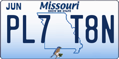 MO license plate PL7T8N