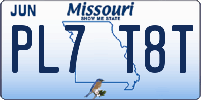 MO license plate PL7T8T