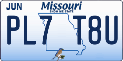 MO license plate PL7T8U