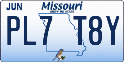 MO license plate PL7T8Y