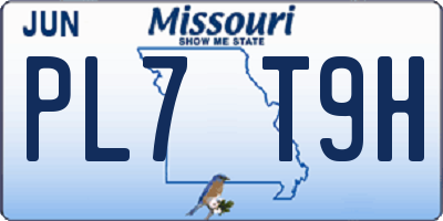 MO license plate PL7T9H