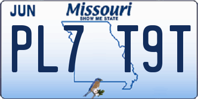 MO license plate PL7T9T
