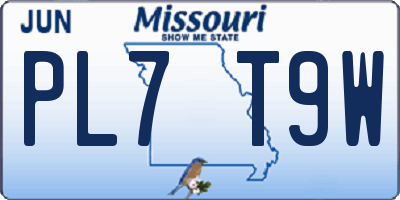 MO license plate PL7T9W