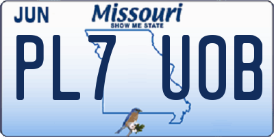 MO license plate PL7U0B