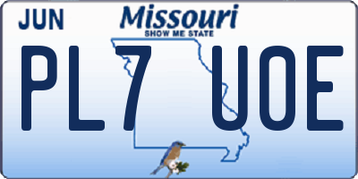 MO license plate PL7U0E