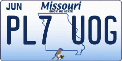 MO license plate PL7U0G