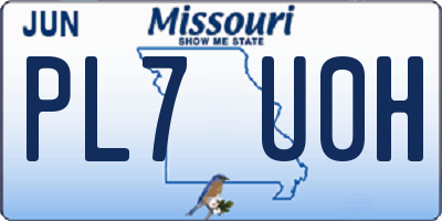 MO license plate PL7U0H