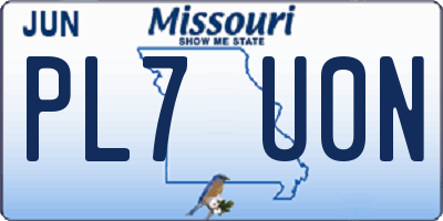 MO license plate PL7U0N