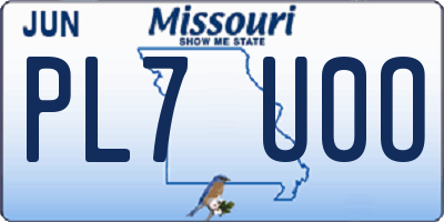 MO license plate PL7U0O