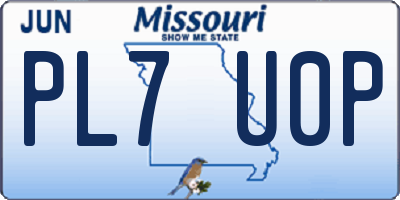 MO license plate PL7U0P