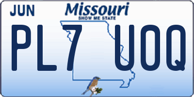 MO license plate PL7U0Q