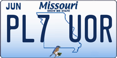 MO license plate PL7U0R