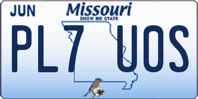 MO license plate PL7U0S