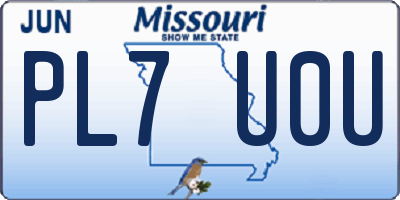 MO license plate PL7U0U