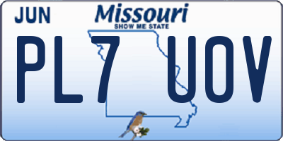 MO license plate PL7U0V