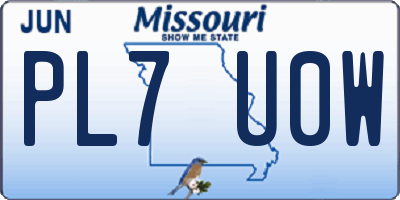 MO license plate PL7U0W