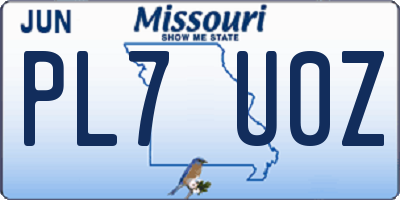 MO license plate PL7U0Z