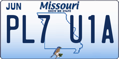 MO license plate PL7U1A