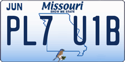 MO license plate PL7U1B