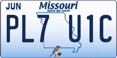 MO license plate PL7U1C