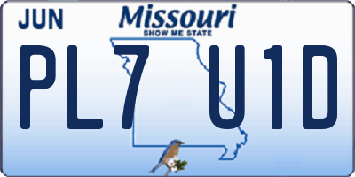 MO license plate PL7U1D
