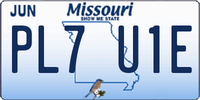MO license plate PL7U1E
