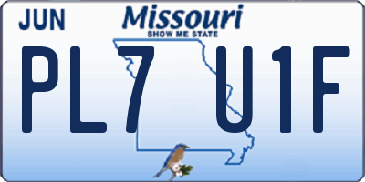 MO license plate PL7U1F