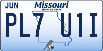 MO license plate PL7U1I