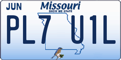 MO license plate PL7U1L
