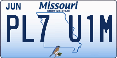 MO license plate PL7U1M