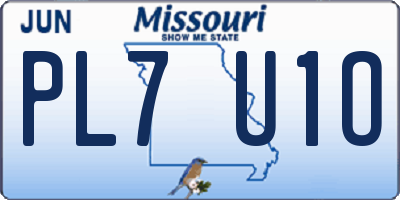 MO license plate PL7U1O