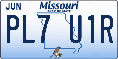 MO license plate PL7U1R