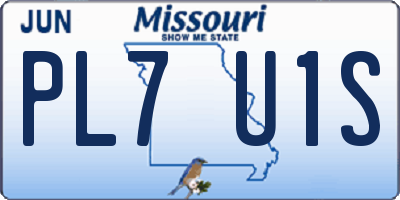 MO license plate PL7U1S
