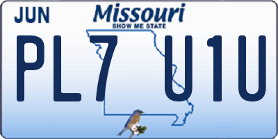 MO license plate PL7U1U