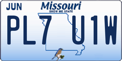 MO license plate PL7U1W