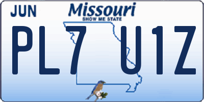 MO license plate PL7U1Z