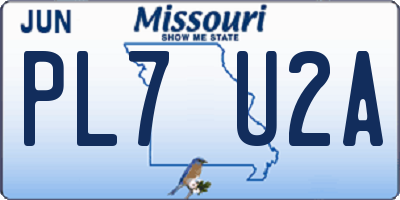 MO license plate PL7U2A