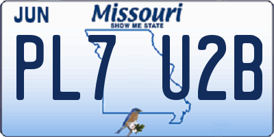 MO license plate PL7U2B