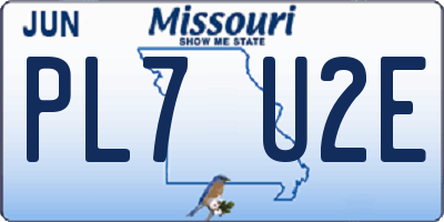 MO license plate PL7U2E