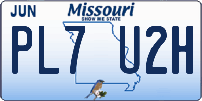 MO license plate PL7U2H