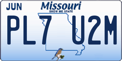 MO license plate PL7U2M