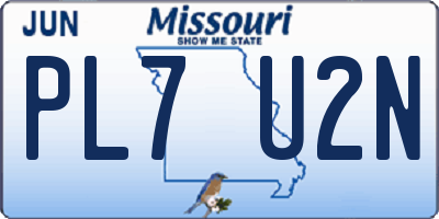 MO license plate PL7U2N