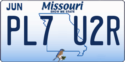 MO license plate PL7U2R