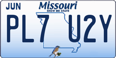 MO license plate PL7U2Y