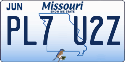 MO license plate PL7U2Z